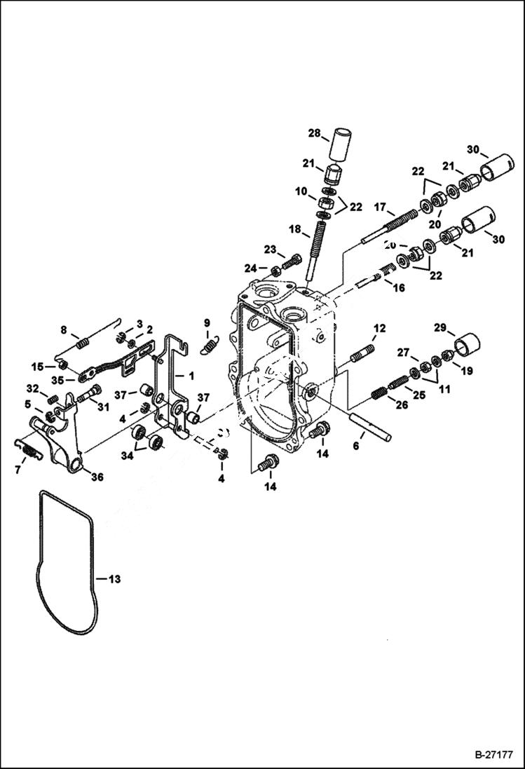 Схема запчастей Bobcat WL440 - GOVERNOR (Fork Lever) (Kubota) POWER UNIT