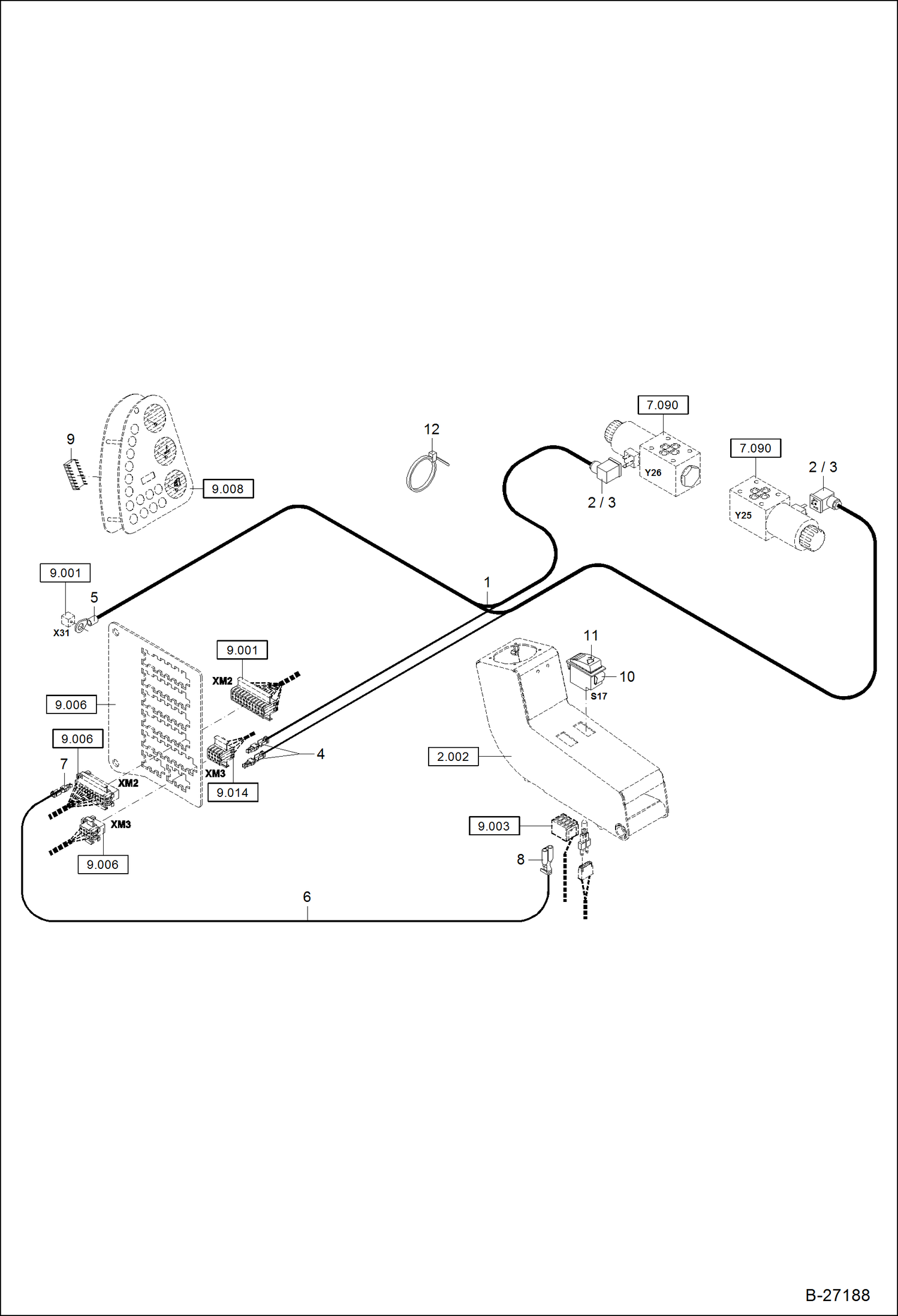 Схема запчастей Bobcat 442 - HYDRAULIC INSTALLATION Hydraulic Quick Mount Hitch HS08 - Mono - Boom ACCESSORIES & OPTIONS