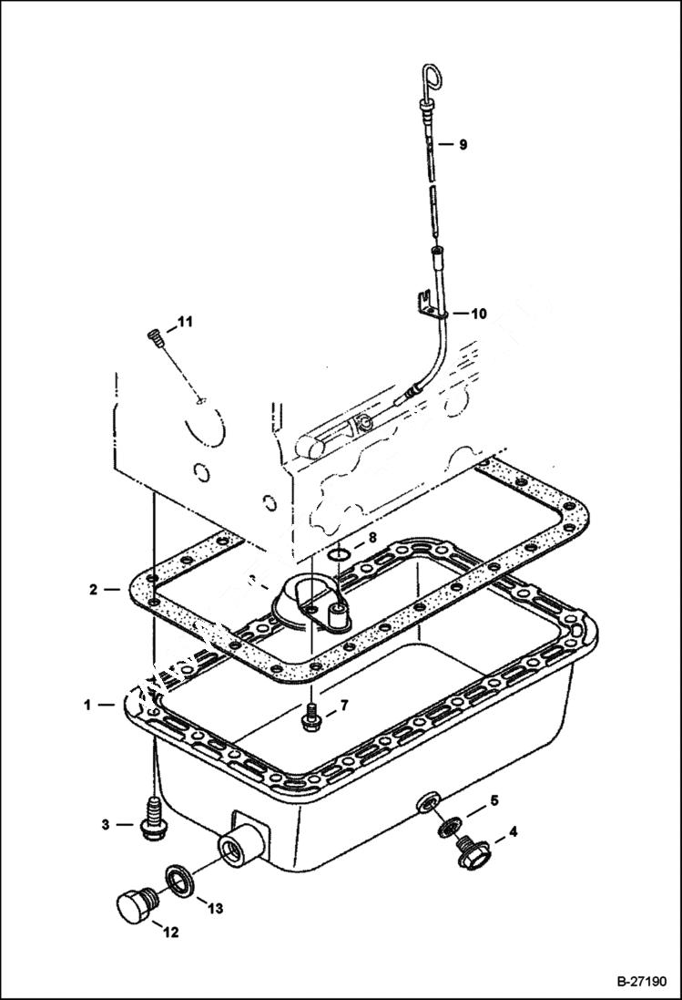 Схема запчастей Bobcat 5600 - OIL PAN (Kubota - V2003TMDI - Tier II) POWER UNIT