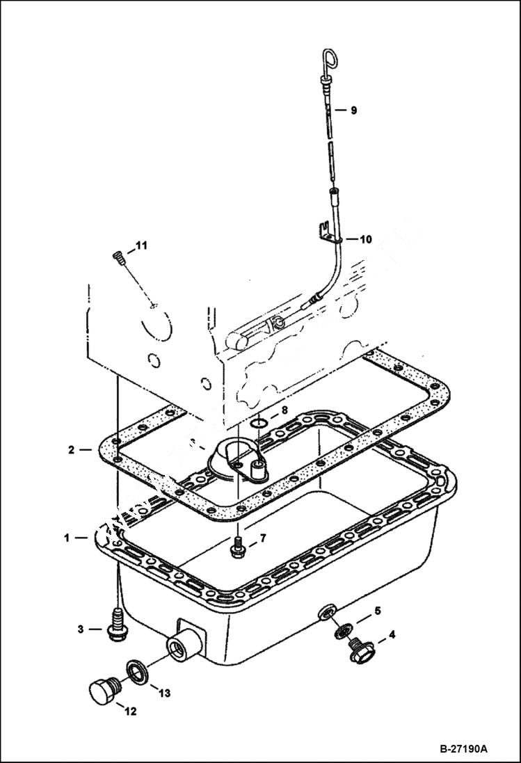 Схема запчастей Bobcat 5600 - OIL PAN (Kubota - V2203MDI - Tier II) POWER UNIT