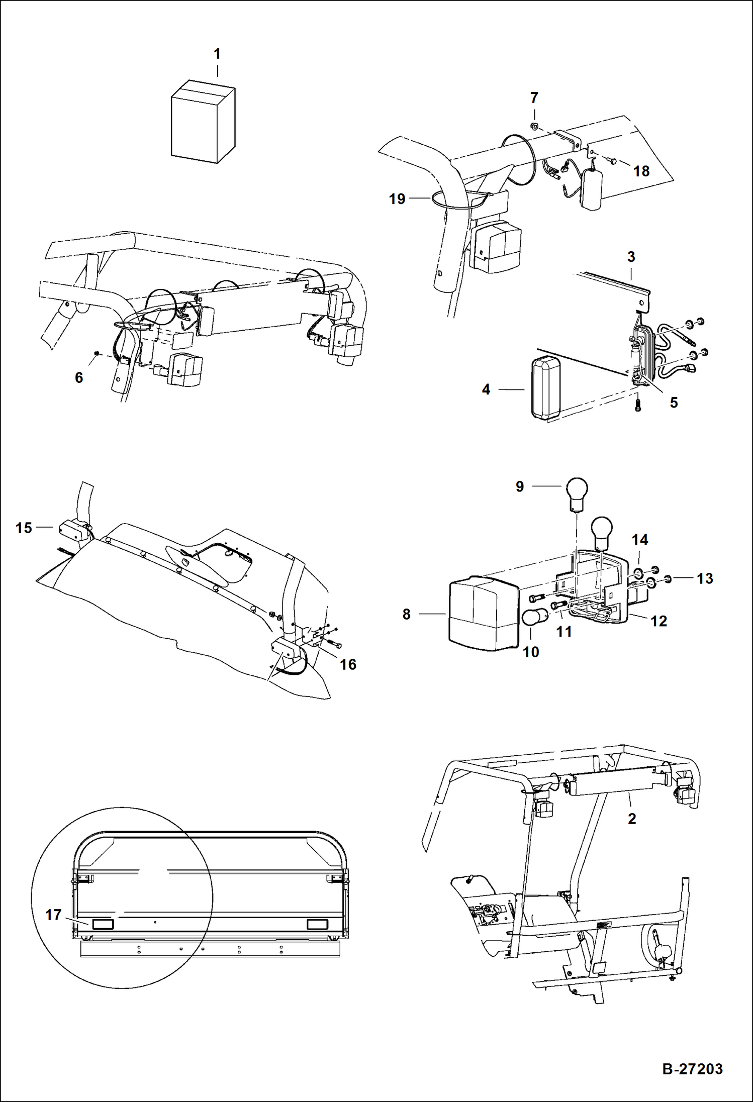 Схема запчастей Bobcat 2200 - LIGHTING ELECTRICAL SYSTEM