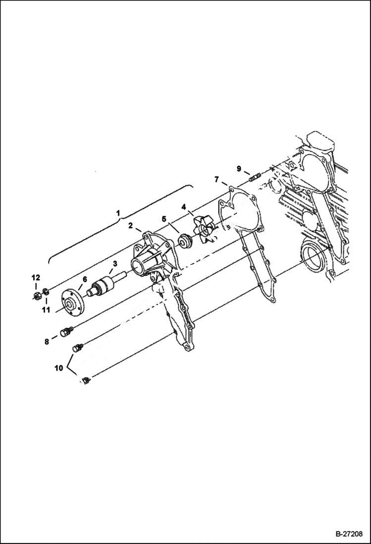 Схема запчастей Bobcat 328 - WATER PUMP POWER UNIT