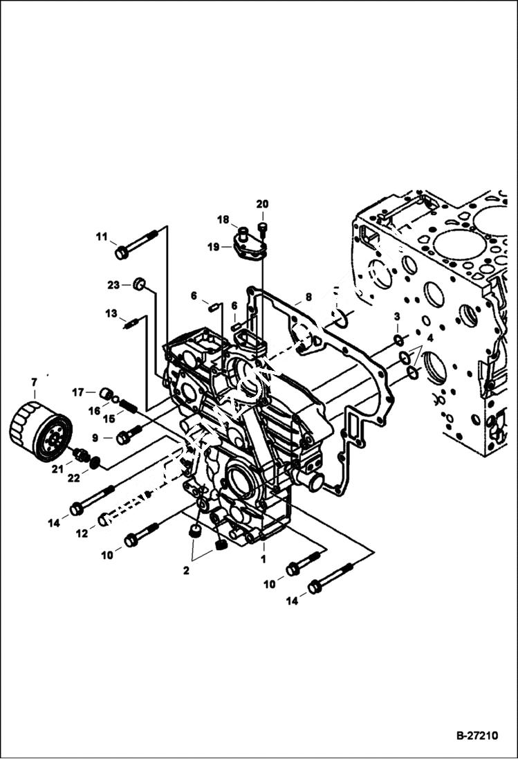 Схема запчастей Bobcat 329 - GEAR CASE POWER UNIT