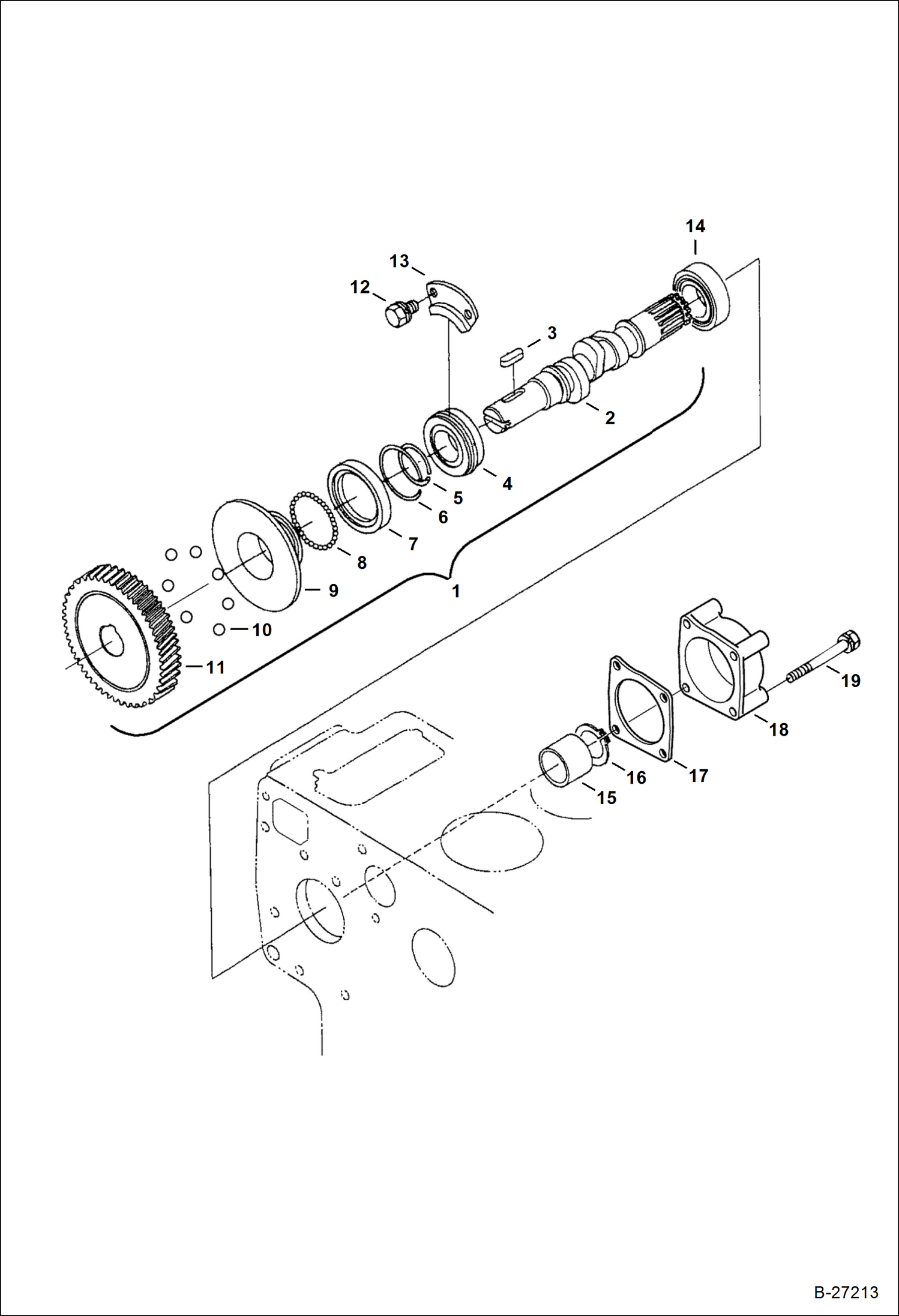 Схема запчастей Bobcat 325 - FUEL CAMSHAFT Kubota - D1703-M-E3B - Interim Tier IV Replacement REPLACEMENT ENGINE