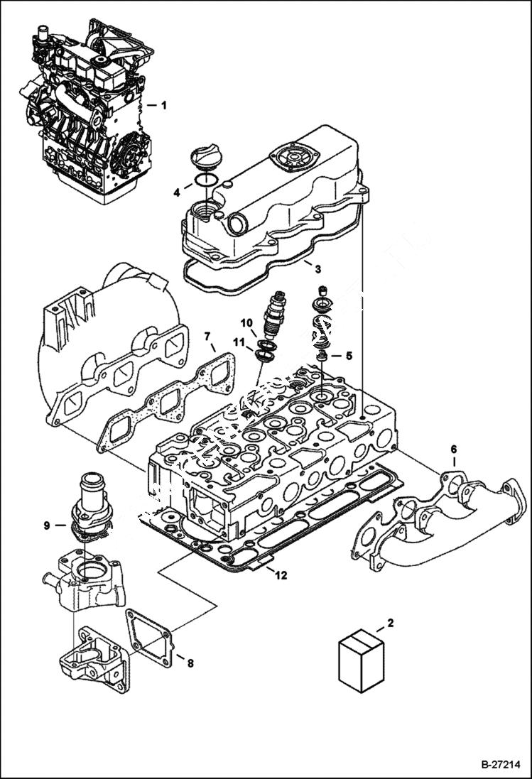 Схема запчастей Bobcat 328 - ENGINE & UPPER GASKET KIT POWER UNIT