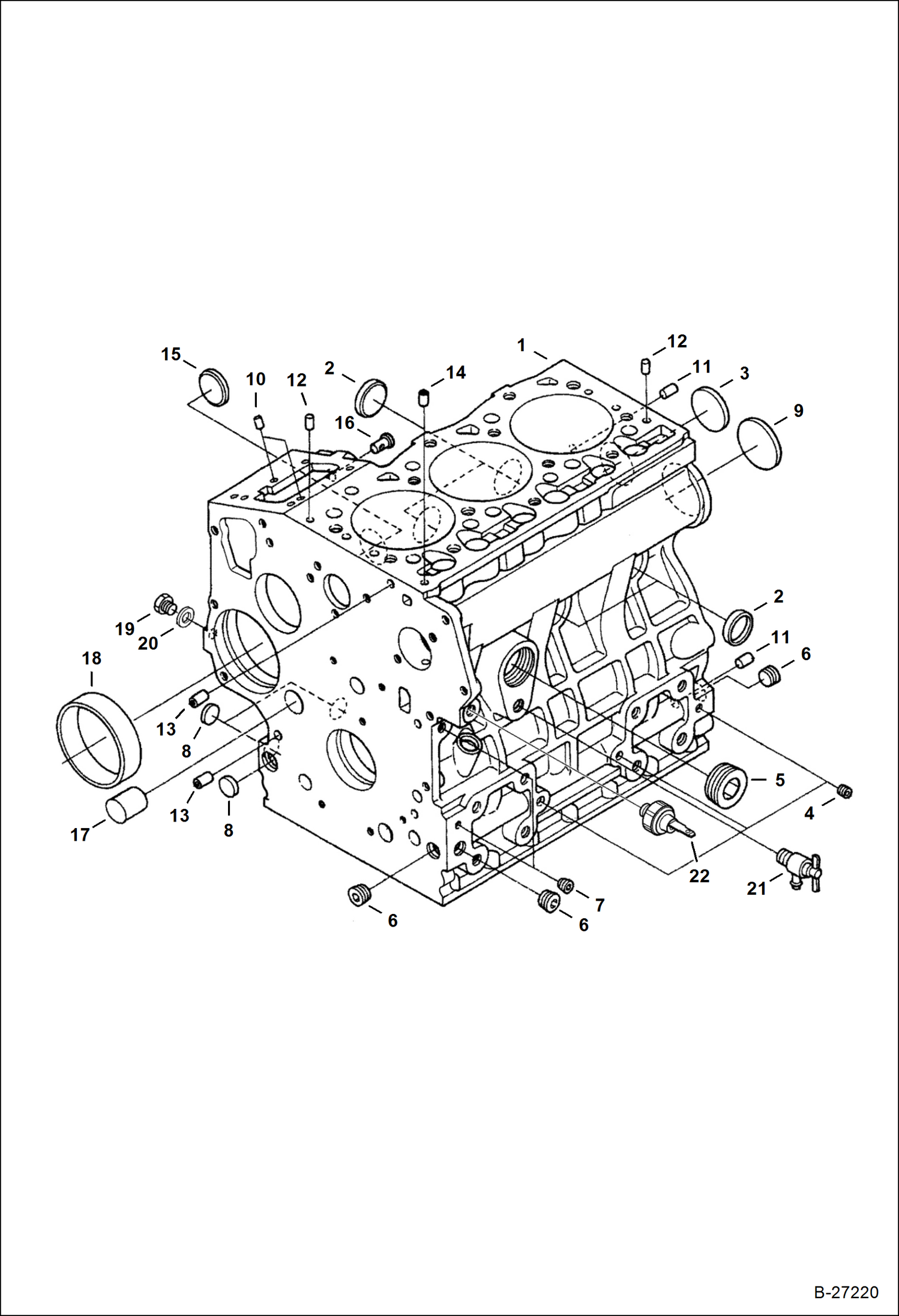 Схема запчастей Bobcat E25 - CRANKCASE POWER UNIT