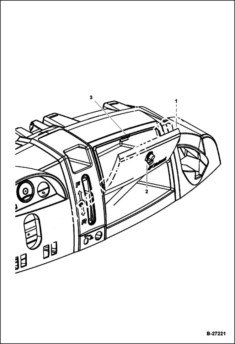 Схема запчастей Bobcat 2300 - GLOVE BOX MAIN FRAME