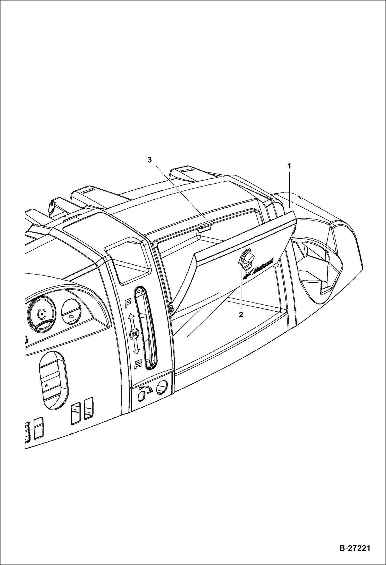 Схема запчастей Bobcat 2200 - GLOVE BOX MAIN FRAME