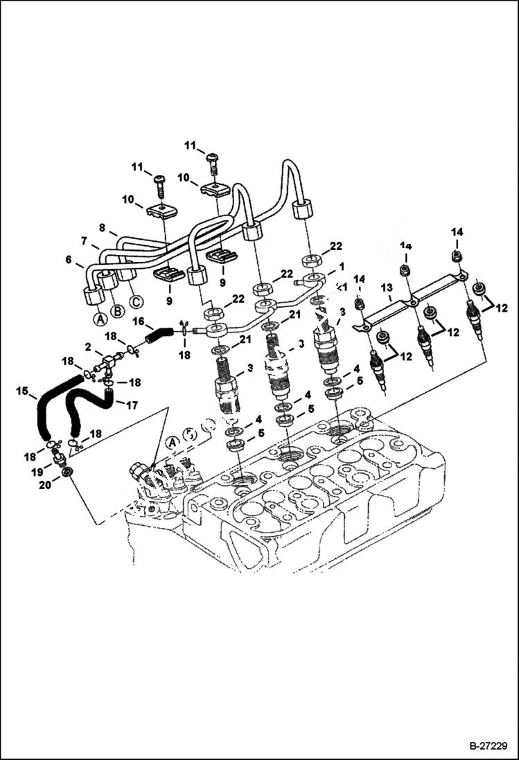 Схема запчастей Bobcat Mini Tracks Loaders - INJECTOR NOZZLES POWER UNIT