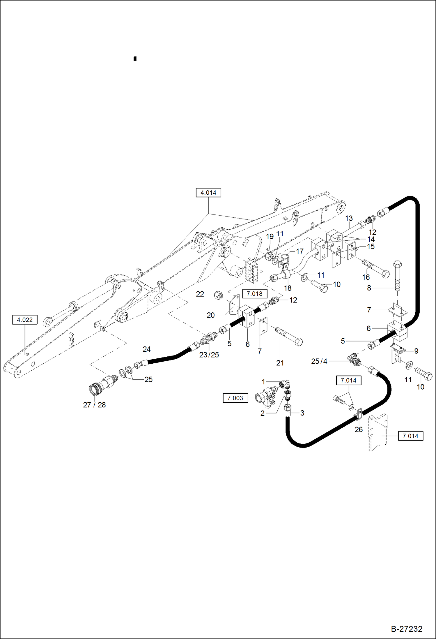 Схема запчастей Bobcat 442 - HYDRAULIC INSTALLATION Pressureless Return Line Circular ACCESSORIES & OPTIONS