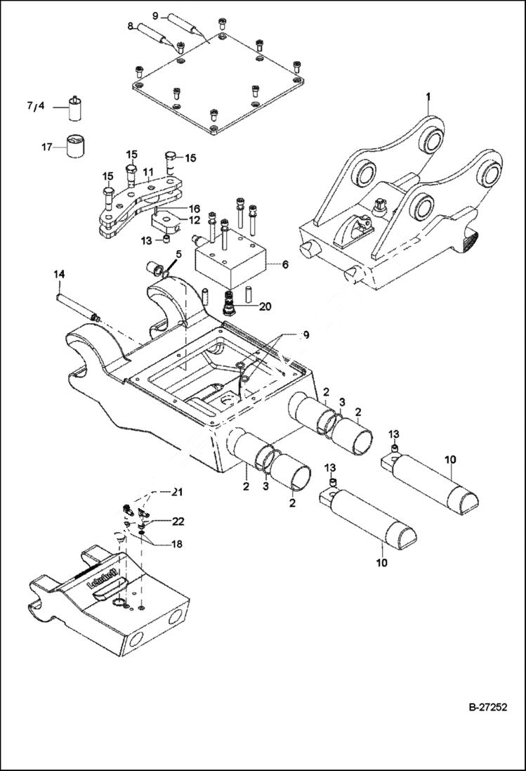 Схема запчастей Bobcat 442 - QUICK MOUNT HITCH Hydraulic MS08 ACCESSORIES & OPTIONS