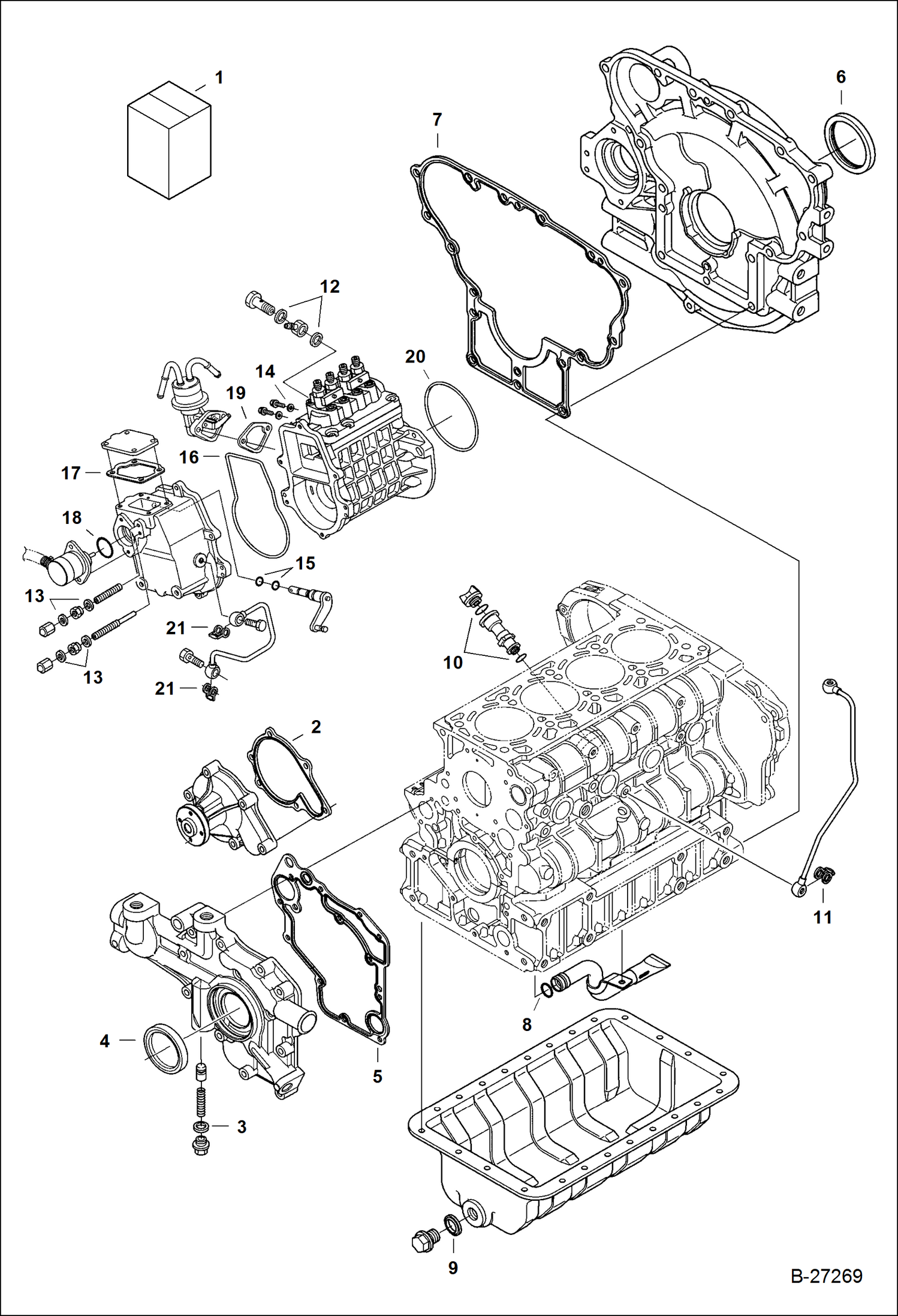 Схема запчастей Bobcat 5600 - LOWER GASKET KIT POWER UNIT