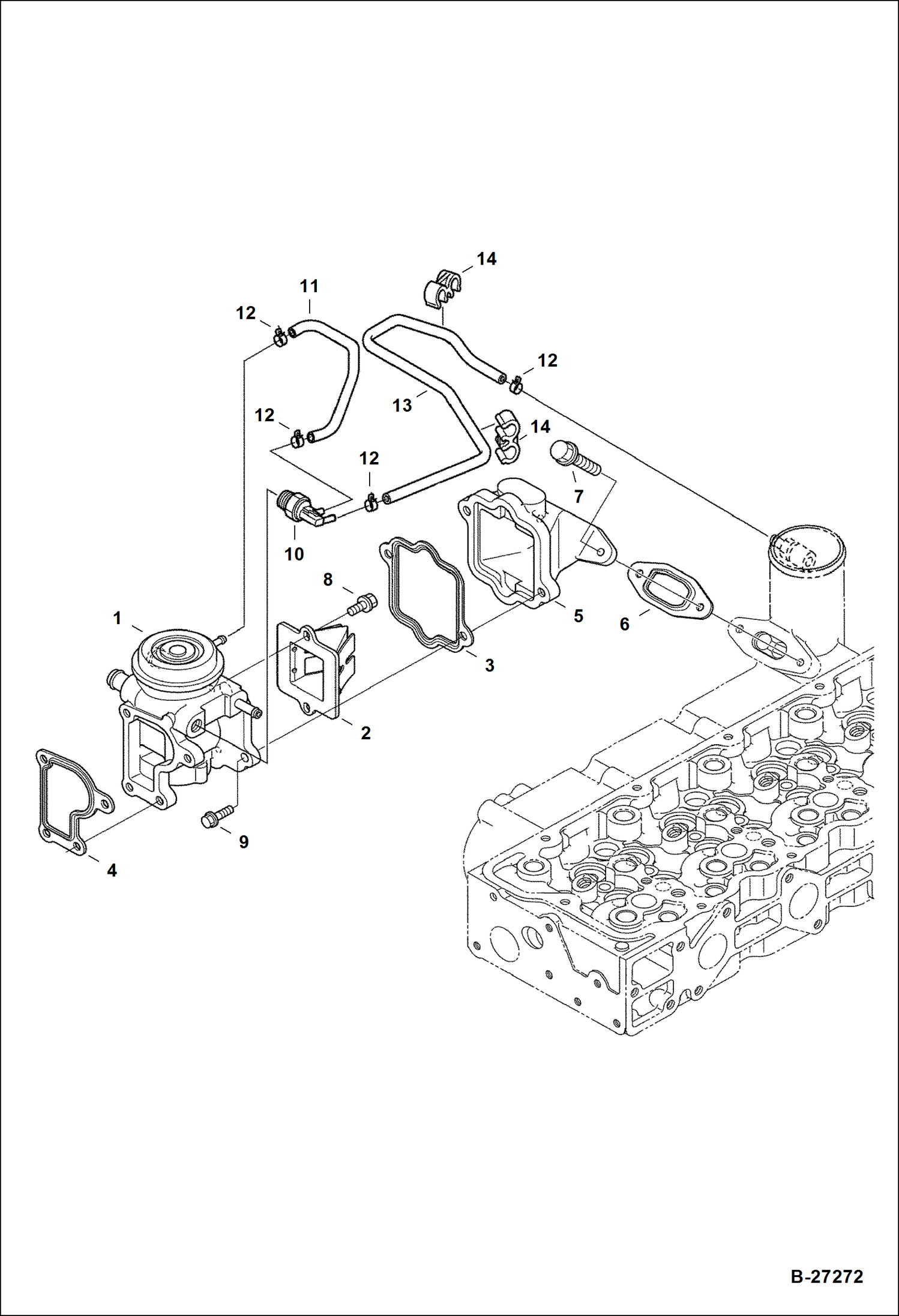 Схема запчастей Bobcat 5600 - EGR VALVE POWER UNIT