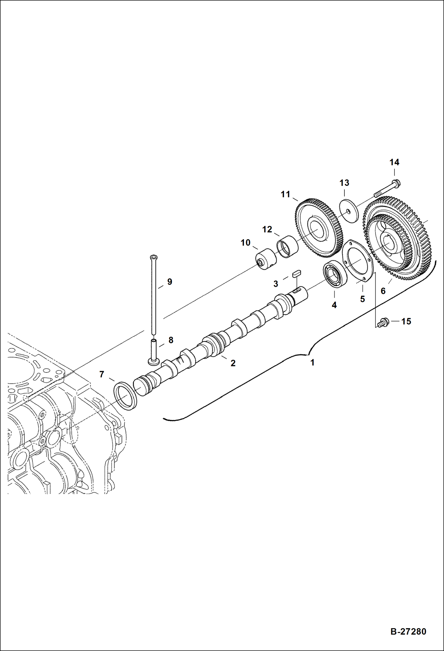 Схема запчастей Bobcat 5600 - CAMSHAFT POWER UNIT