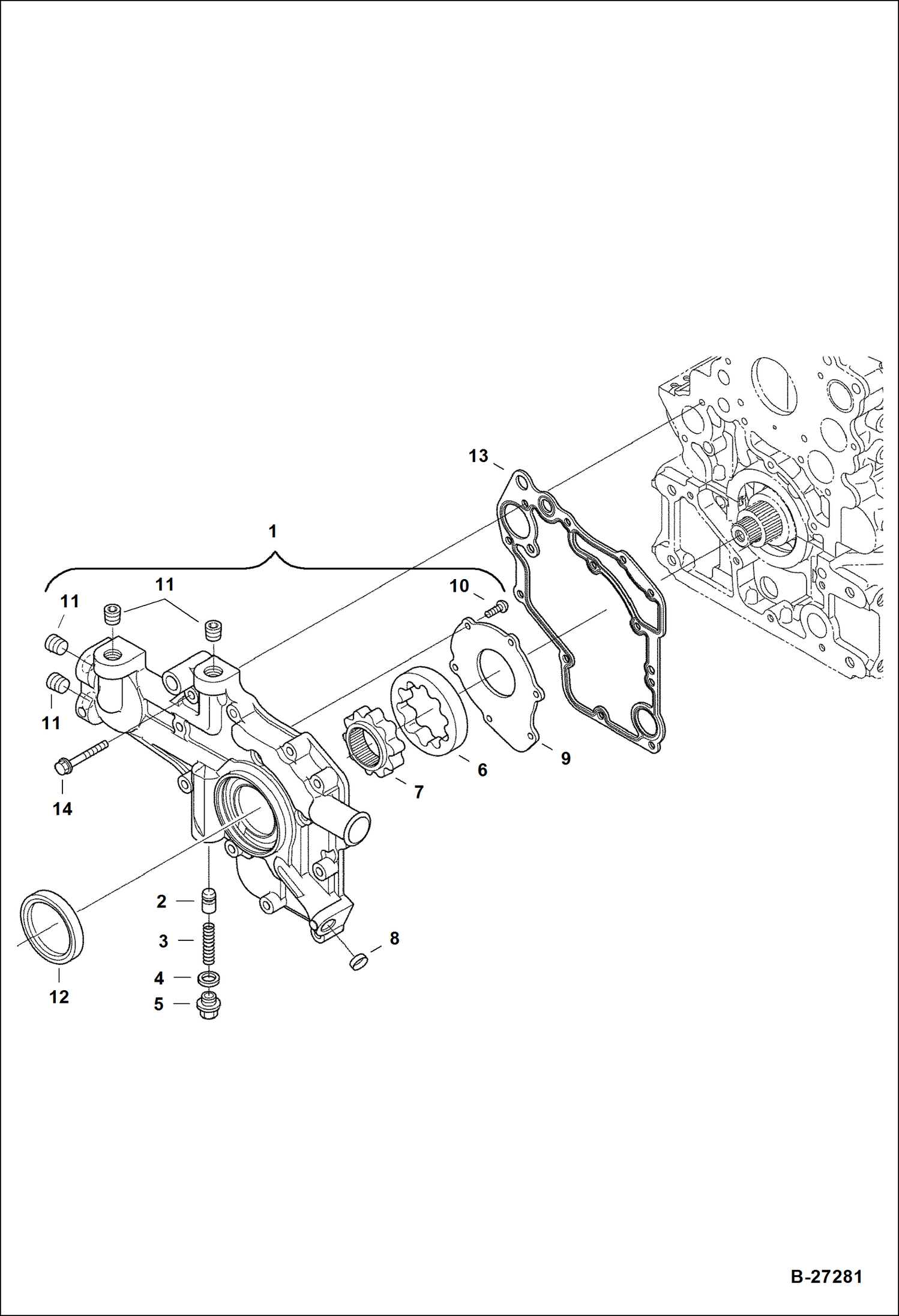 Схема запчастей Bobcat 5600 - FRONT COVER POWER UNIT