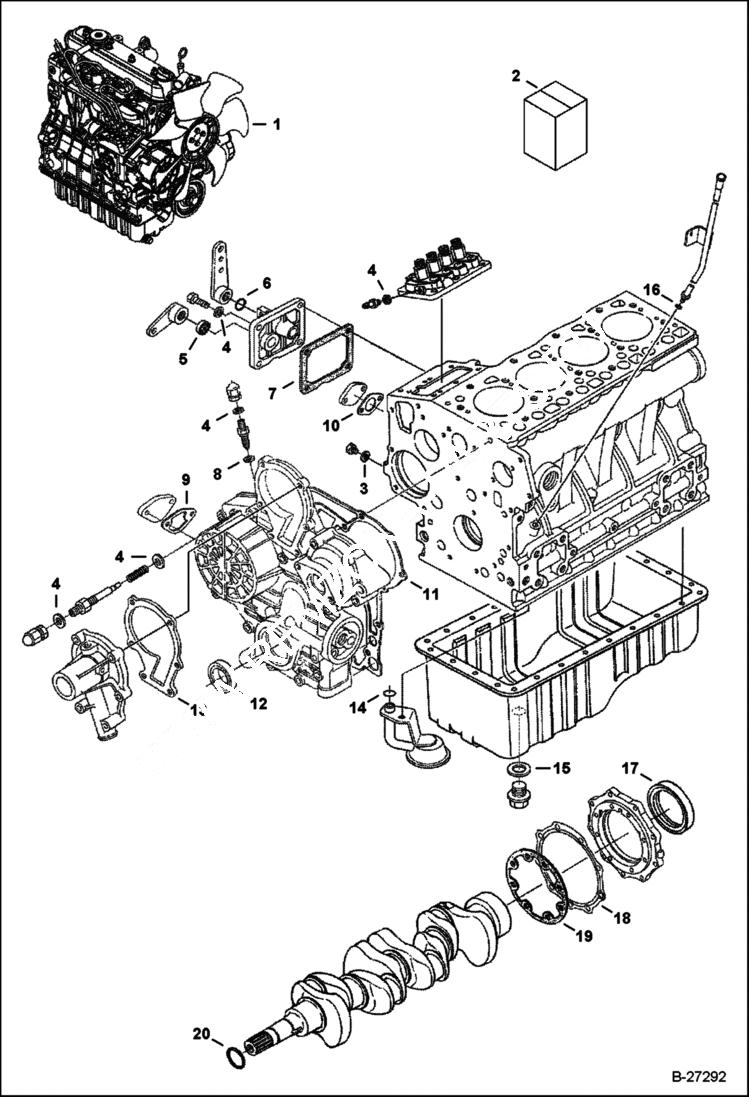 Схема запчастей Bobcat 428 - ENGINE & LOWER GASKET KIT POWER UNIT