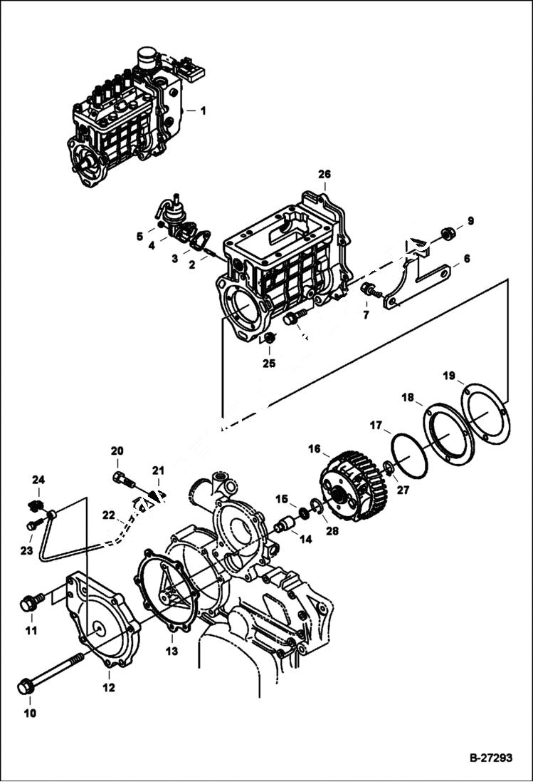 Схема запчастей Bobcat S-Series - FUEL INJECTION SYSTEM (Fuel & Injection Pumps) POWER UNIT