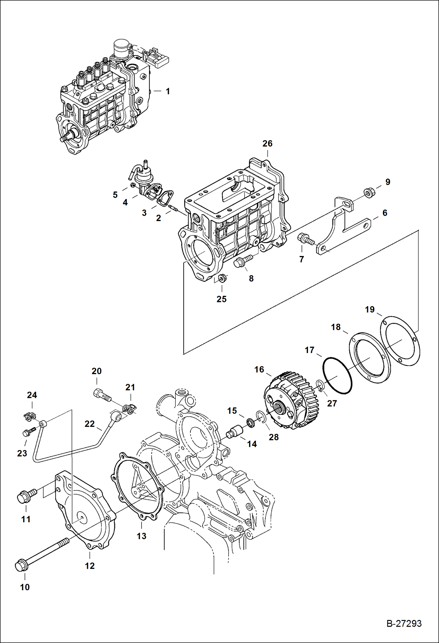 Схема запчастей Bobcat A-Series - FUEL INJECTION SYSTEM (Fuel & Injection Pumps) POWER UNIT