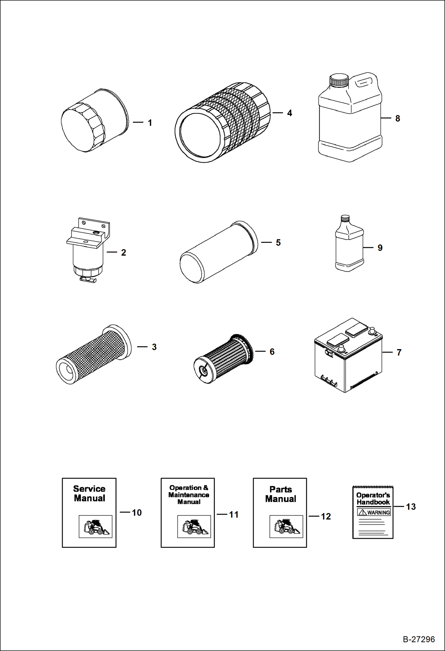 Схема запчастей Bobcat A-Series - MAINTENANCE ITEMS MAINTENANCE ITEMS