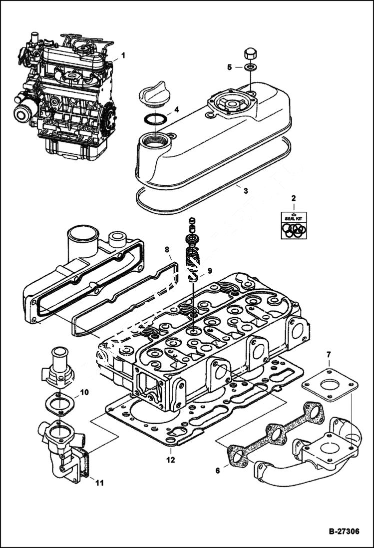 Схема запчастей Bobcat S-Series - ENGINE & UPPER GASKET KIT POWER UNIT