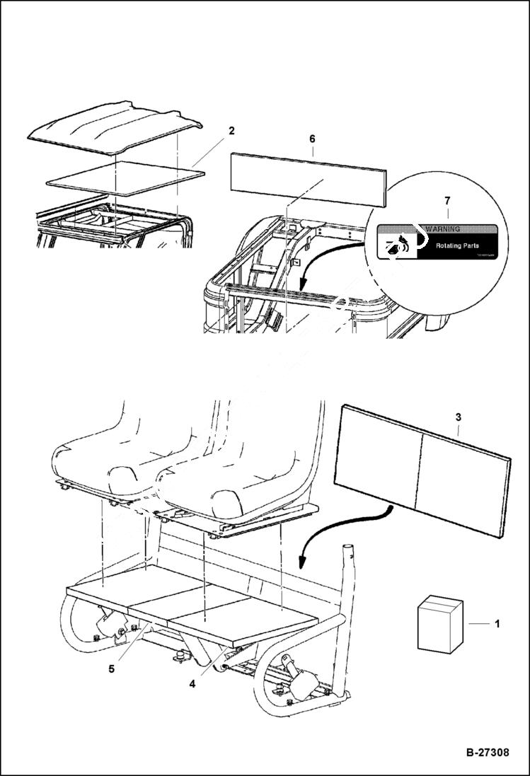 Схема запчастей Bobcat 2300 - SOUND INSULATION KIT ACCESSORIES & OPTIONS