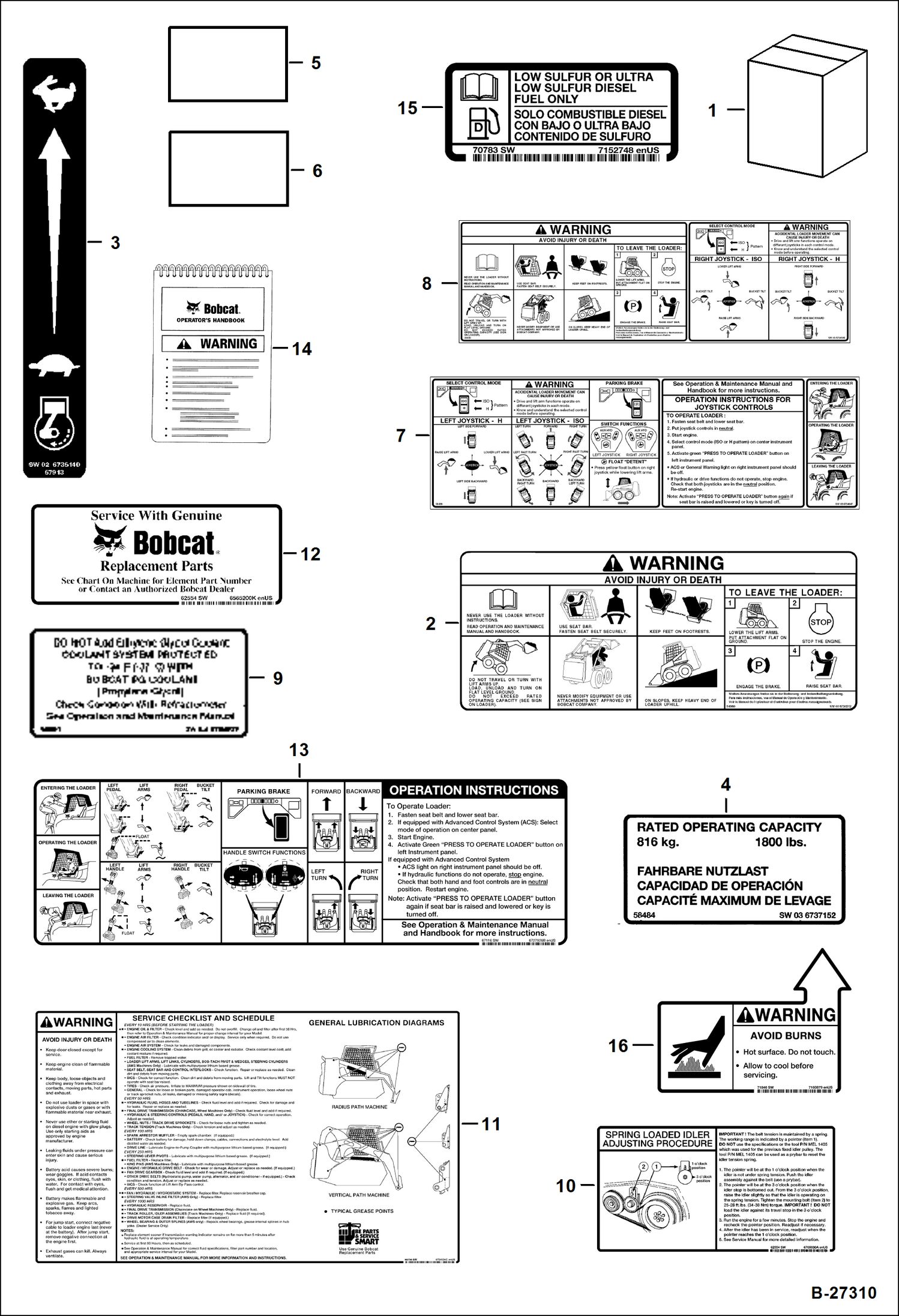 Схема запчастей Bobcat T-Series - DECALS (Inside) ACCESSORIES & OPTIONS