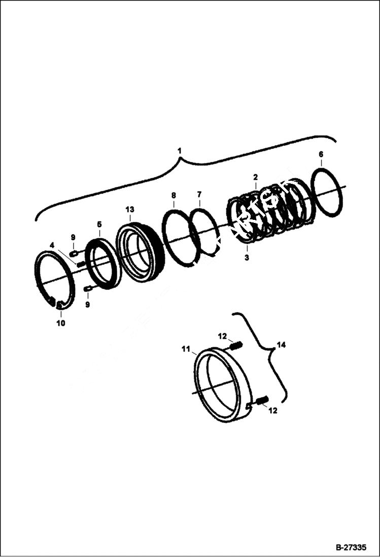 Схема запчастей Bobcat 430 - TRAVEL MOTOR (Pressure Rings) HYDRAULIC/HYDROSTATIC SYSTEM