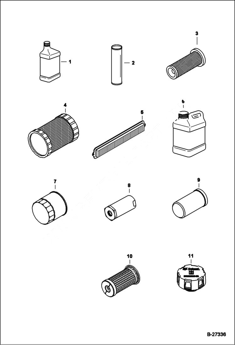 Схема запчастей Bobcat T-Series - SCHEDULED MAINTENANCE ITEMS (50 Hour) MAINTENANCE ITEMS