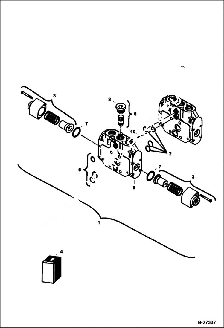 Схема запчастей Bobcat 341 - CONTROL VALVE (Right Travel) HYDRAULIC SYSTEM