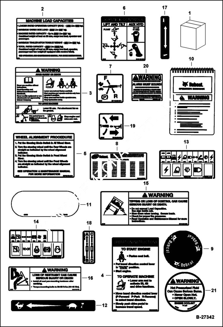 Схема запчастей Bobcat 5610 - DECALS (Inside) ACCESSORIES & OPTIONS