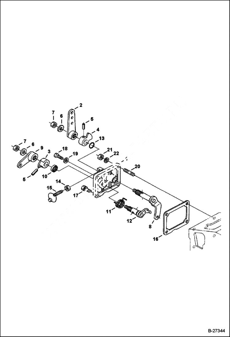 Схема запчастей Bobcat 6KW - SPEED CONTROL PLATE MAIN FRAME