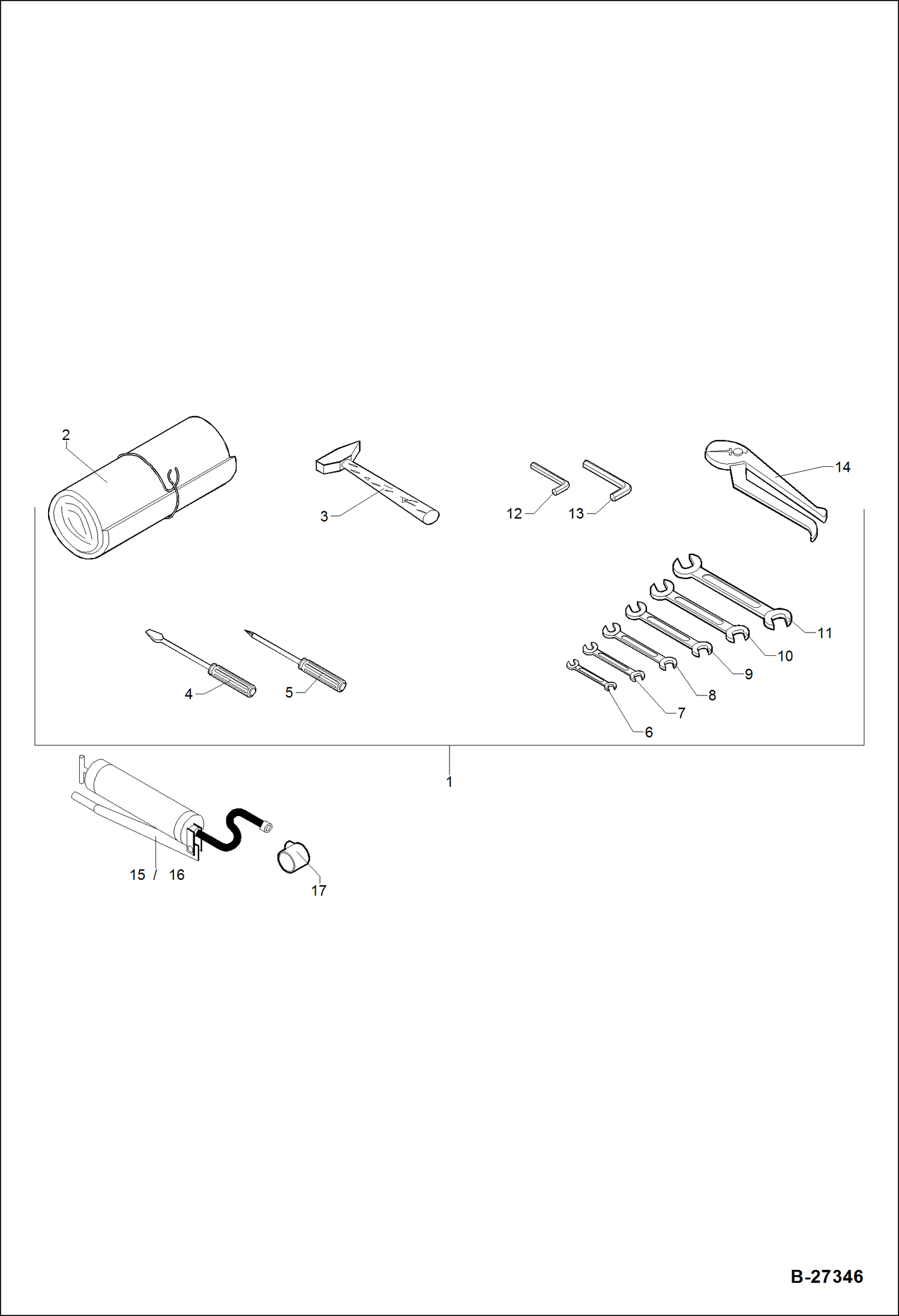 Схема запчастей Bobcat ZX75 - TOOL ACCESSORIES & OPTIONS