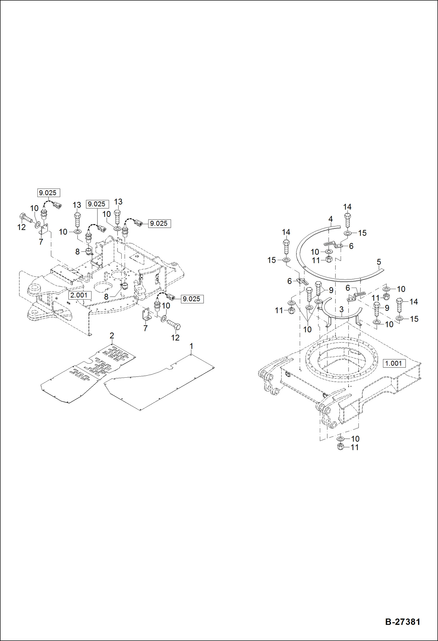 Схема запчастей Bobcat ZX75 - SLEW LIMITATION UNDERCARRIAGE