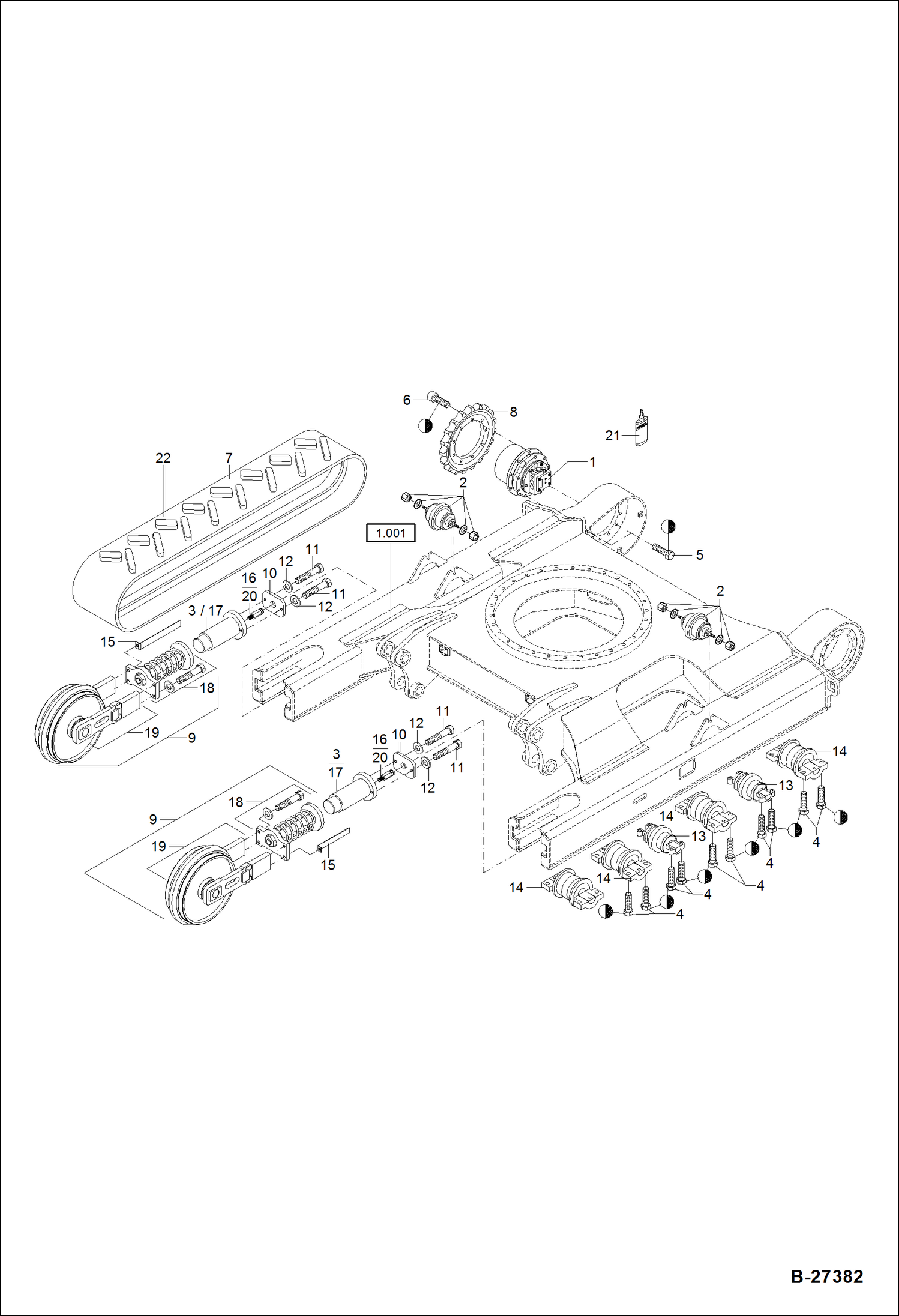 Схема запчастей Bobcat ZX75 - TRACK VERSION, RUBBER TRACK UNDERCARRIAGE