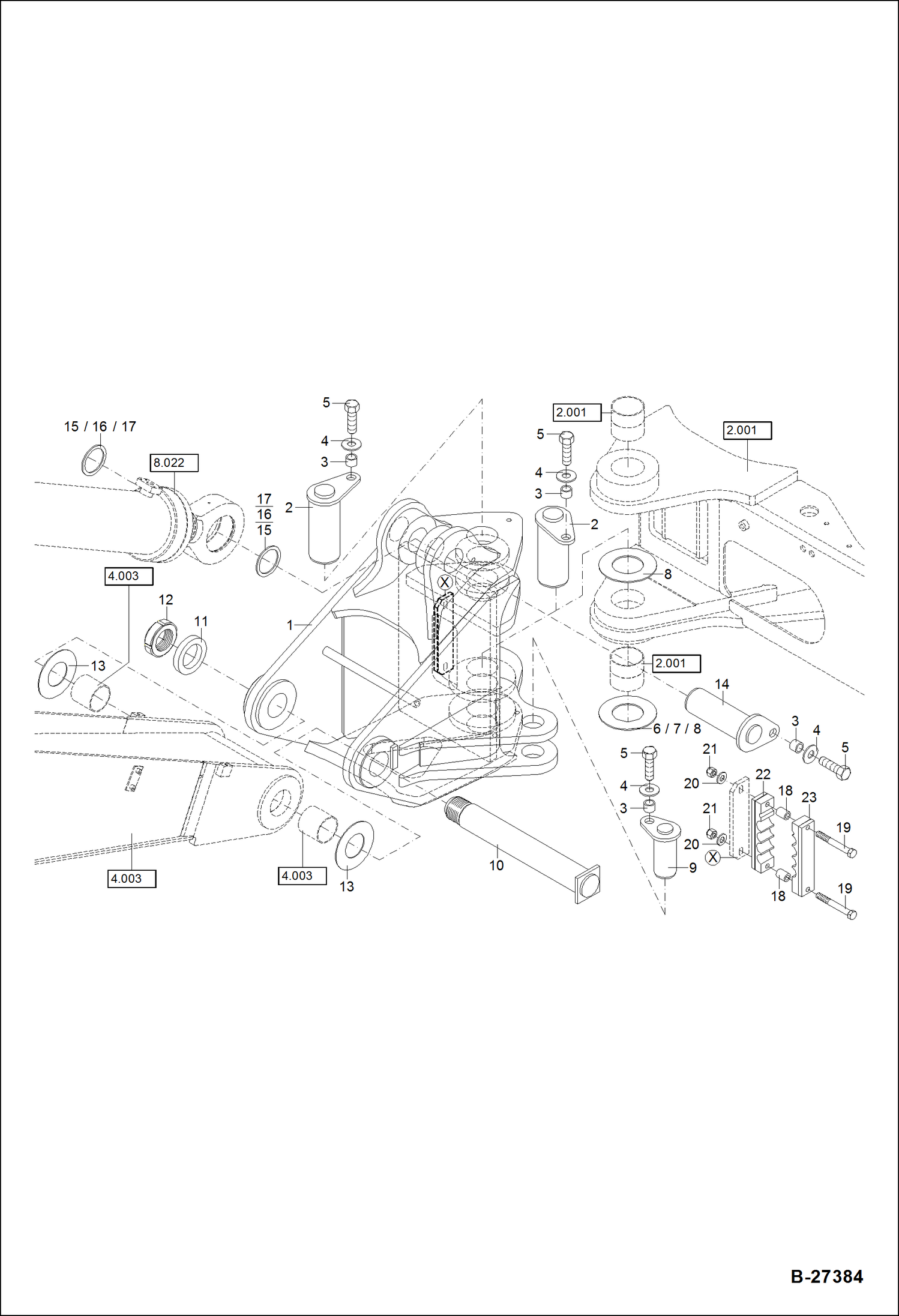 Схема запчастей Bobcat ZX75 - KING POST - BOOM MONO WORK EQUIPMENT