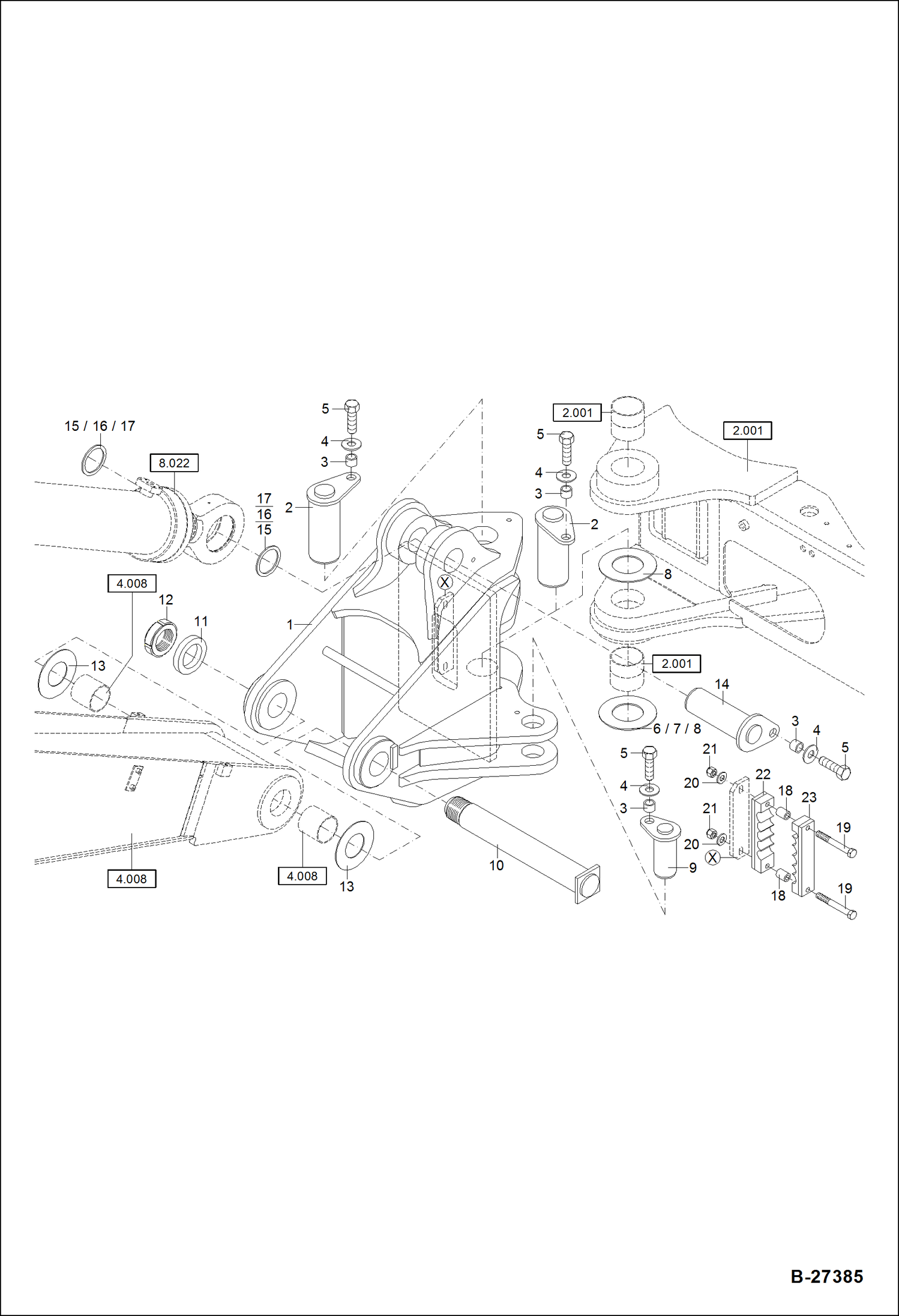 Схема запчастей Bobcat ZX75 - KING POST - CIRCULAR BOOM WORK EQUIPMENT