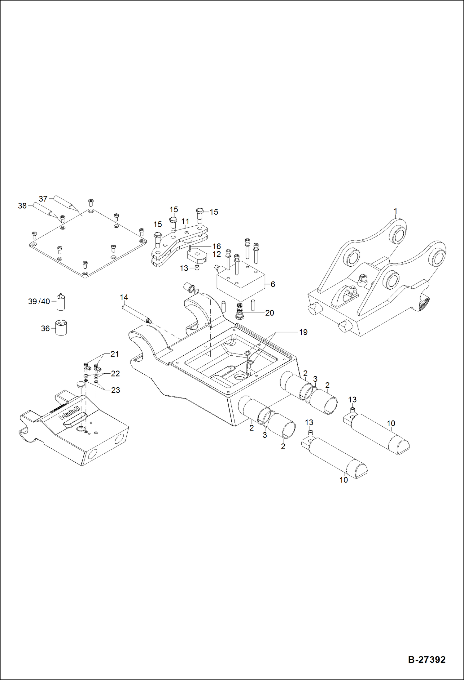 Схема запчастей Bobcat ZX75 - HYDRAULIC QUICK MOUNT HITCH - HS08 ACCESSORIES & OPTIONS