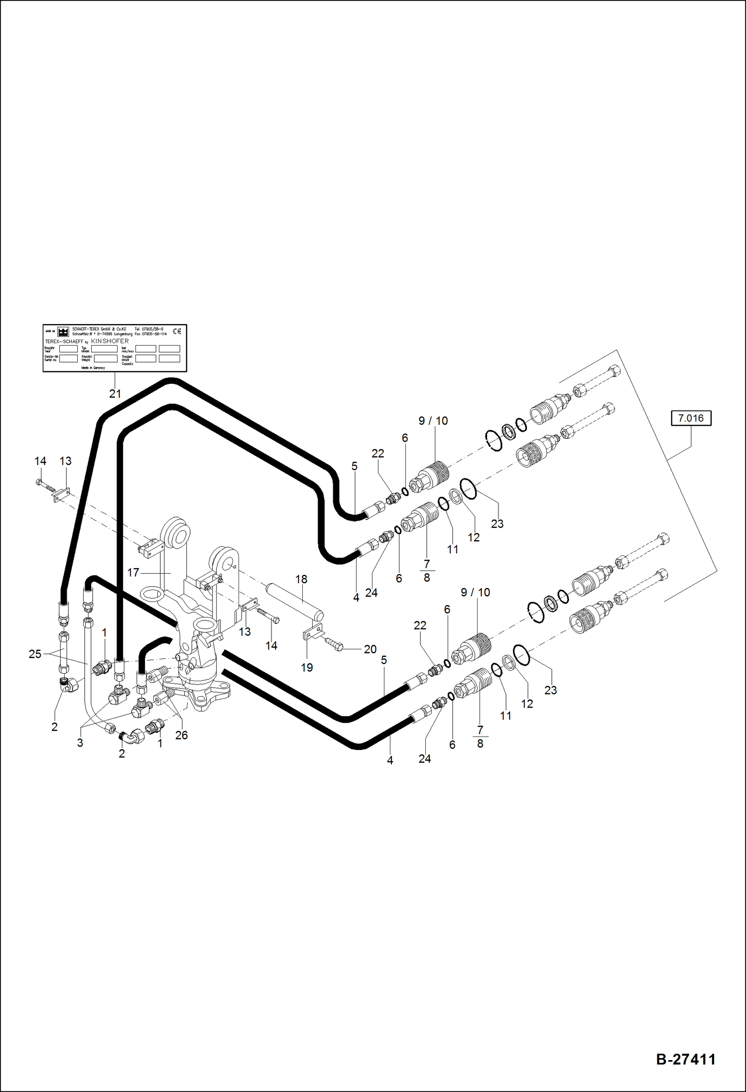 Схема запчастей Bobcat ZX75 - GRAB SUSPENSION WITH HYDRAULIC INSTALLATION ACCESSORIES & OPTIONS