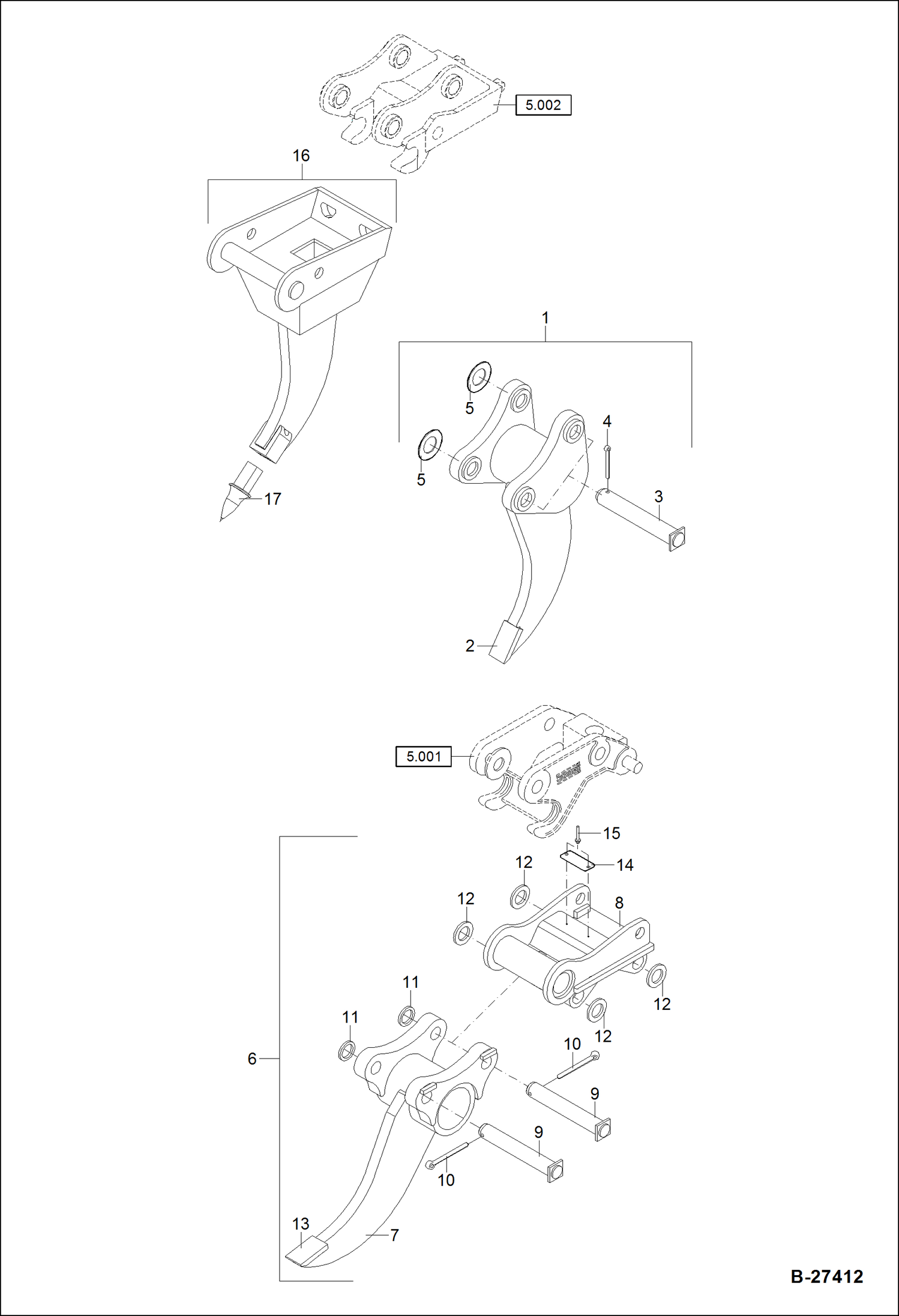 Схема запчастей Bobcat ZX75 - RIPPER TOOTH ACCESSORIES & OPTIONS