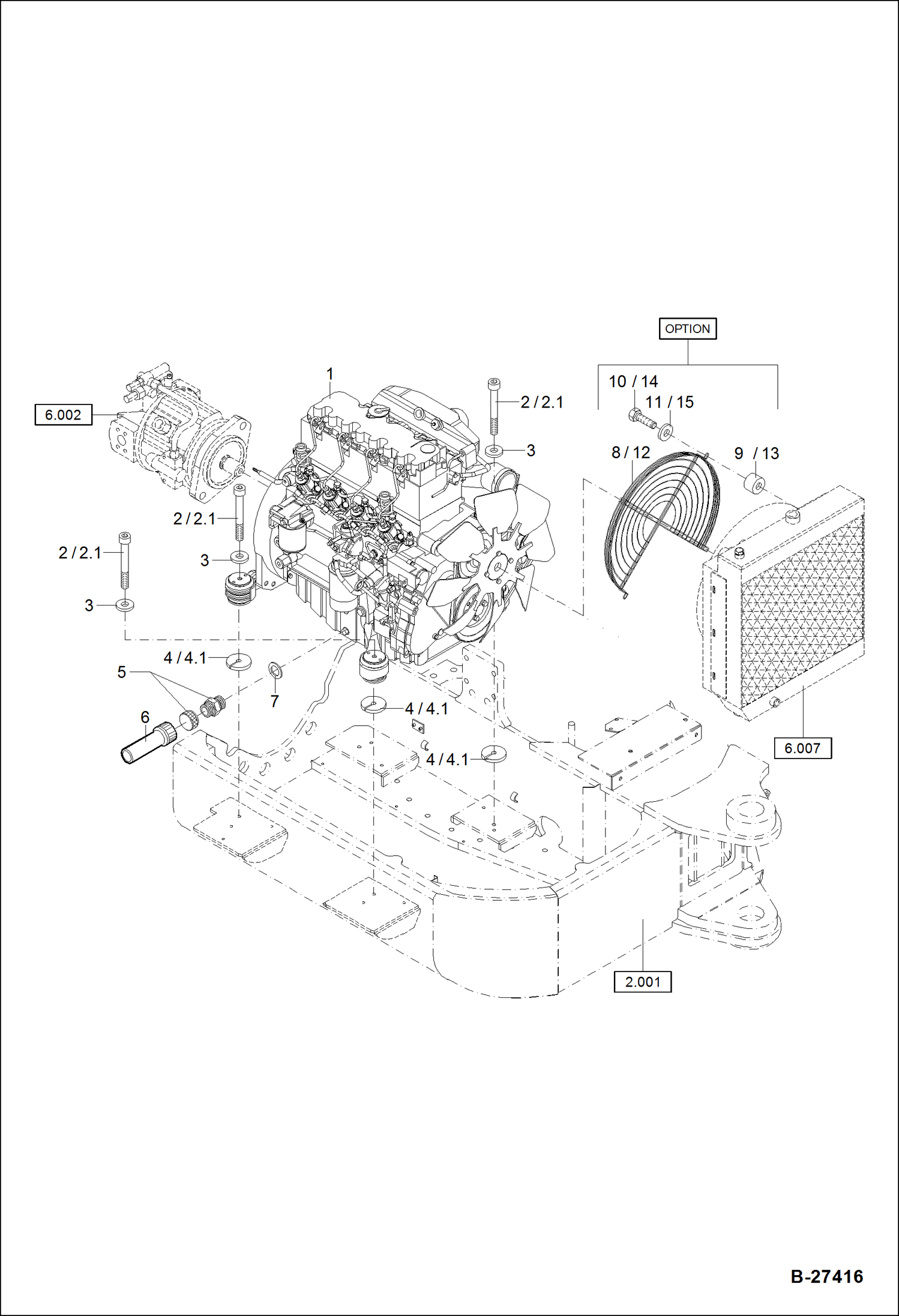 Схема запчастей Bobcat ZX75 - ENGINE ASSEMBLY XXXX/2612 & Bel; - 2420;2445; 2446; 2565-2569; 2575; 2577; 2578; 2581-2585; 2587; 2588; 2420; 2445; 2446; 2565-2569; 2575; 2577; 2578; 2581-2585; E3868 POWER UNIT