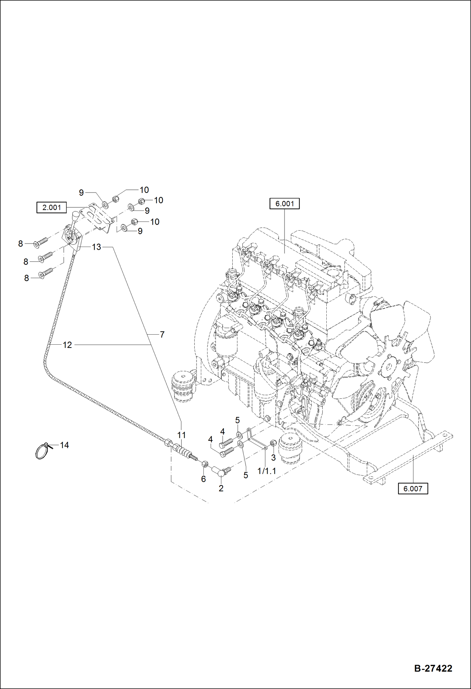 Схема запчастей Bobcat ZX75 - ACCELERATOR POWER UNIT