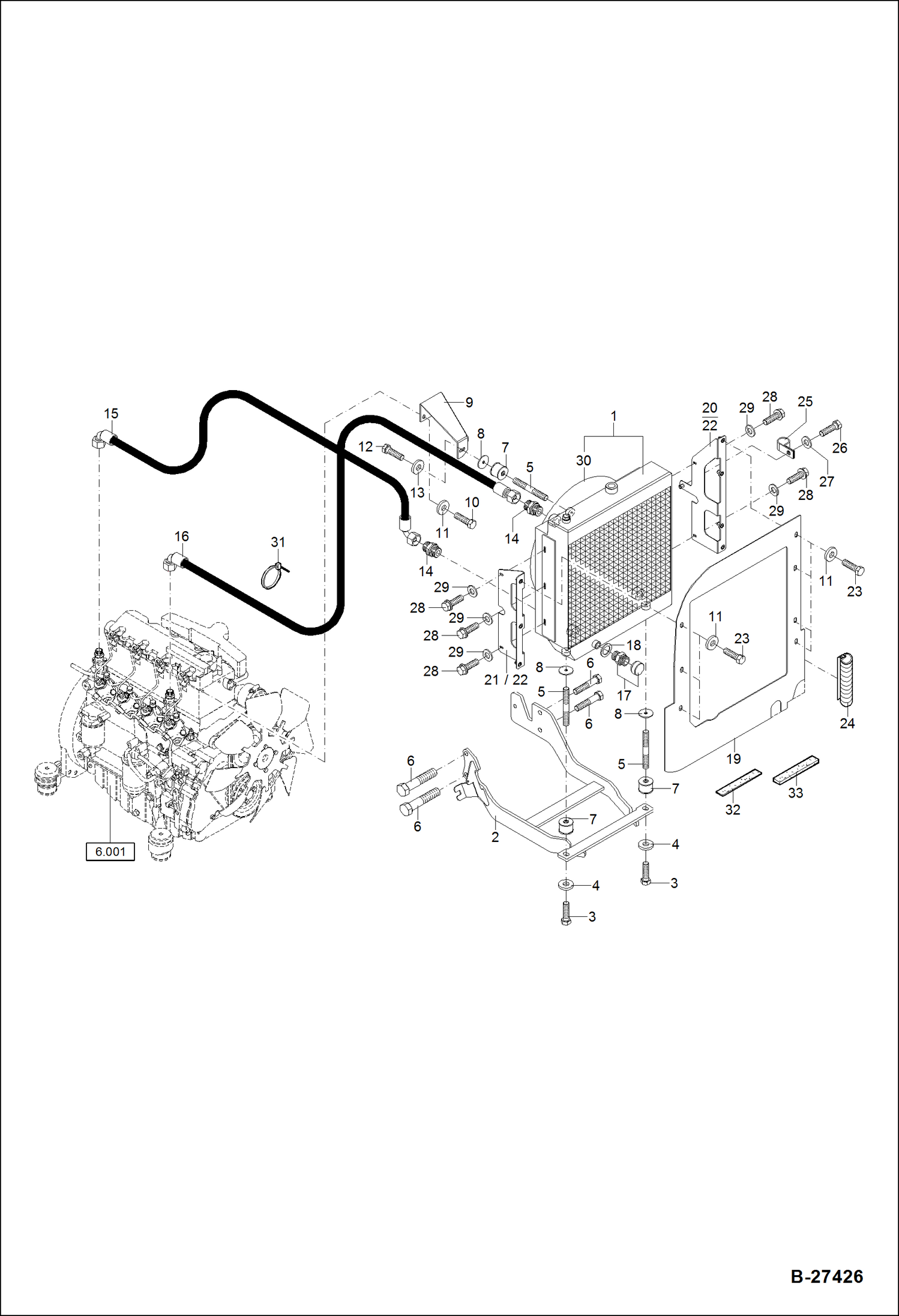 Схема запчастей Bobcat ZX75 - COMBINED OIL COOLER POWER UNIT