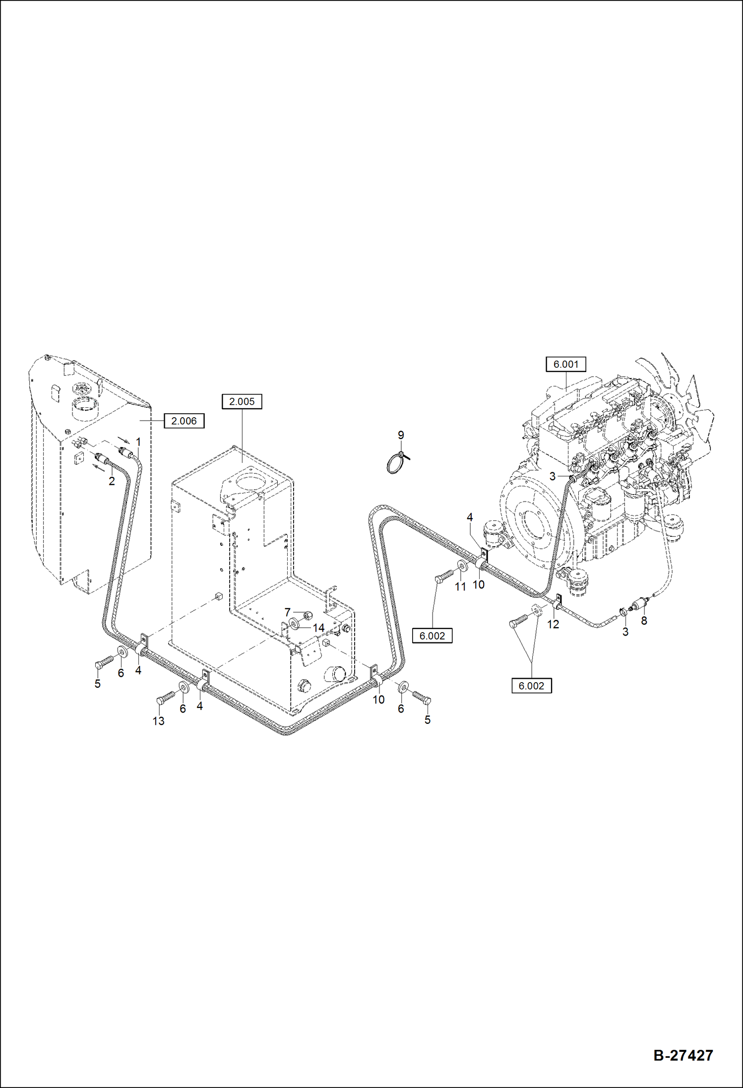 Схема запчастей Bobcat ZX75 - FUEL SUPPLY POWER UNIT