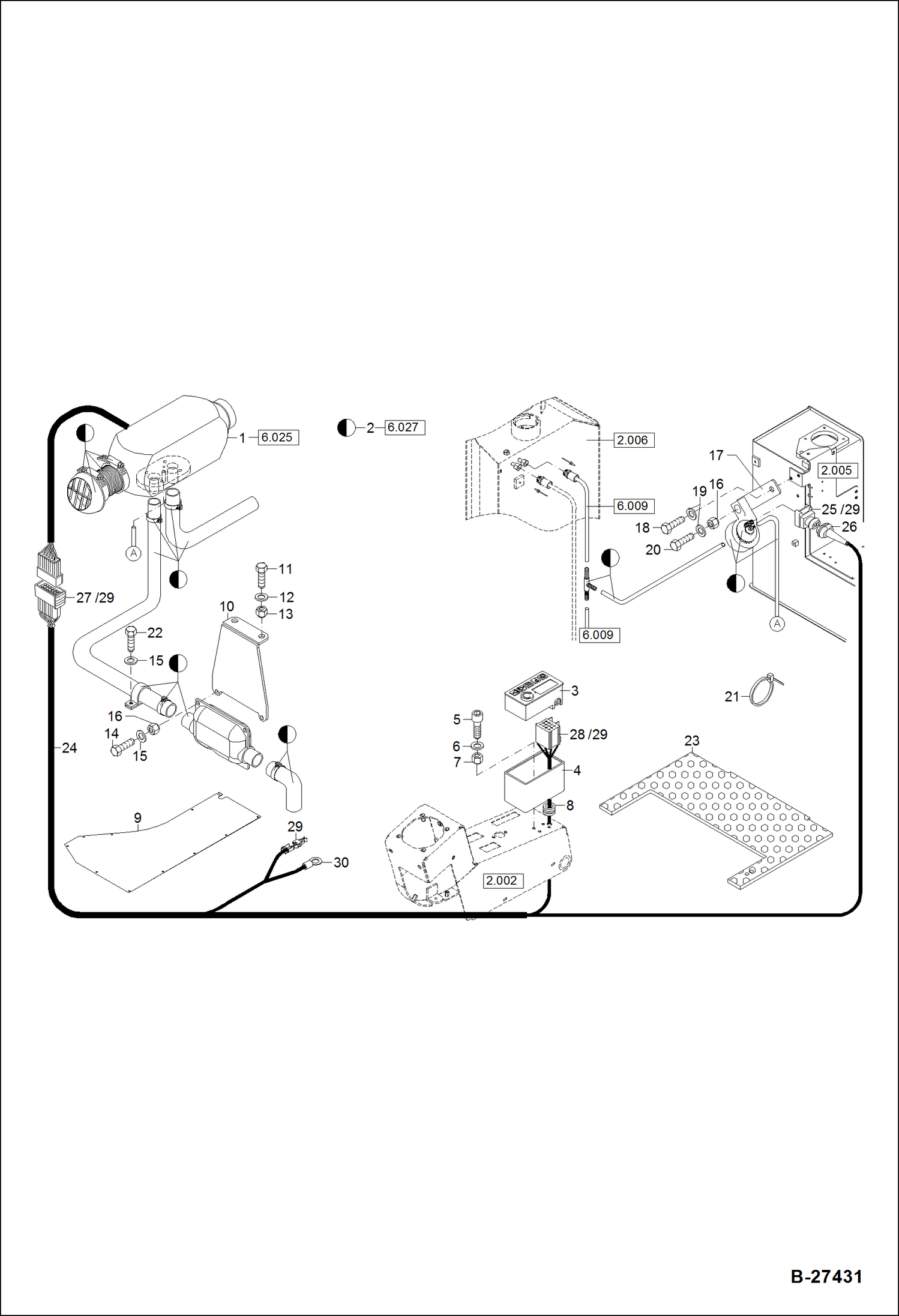 Схема запчастей Bobcat ZX75 - DIESEL OPERATED HEATING - INSTALLATION POWER UNIT