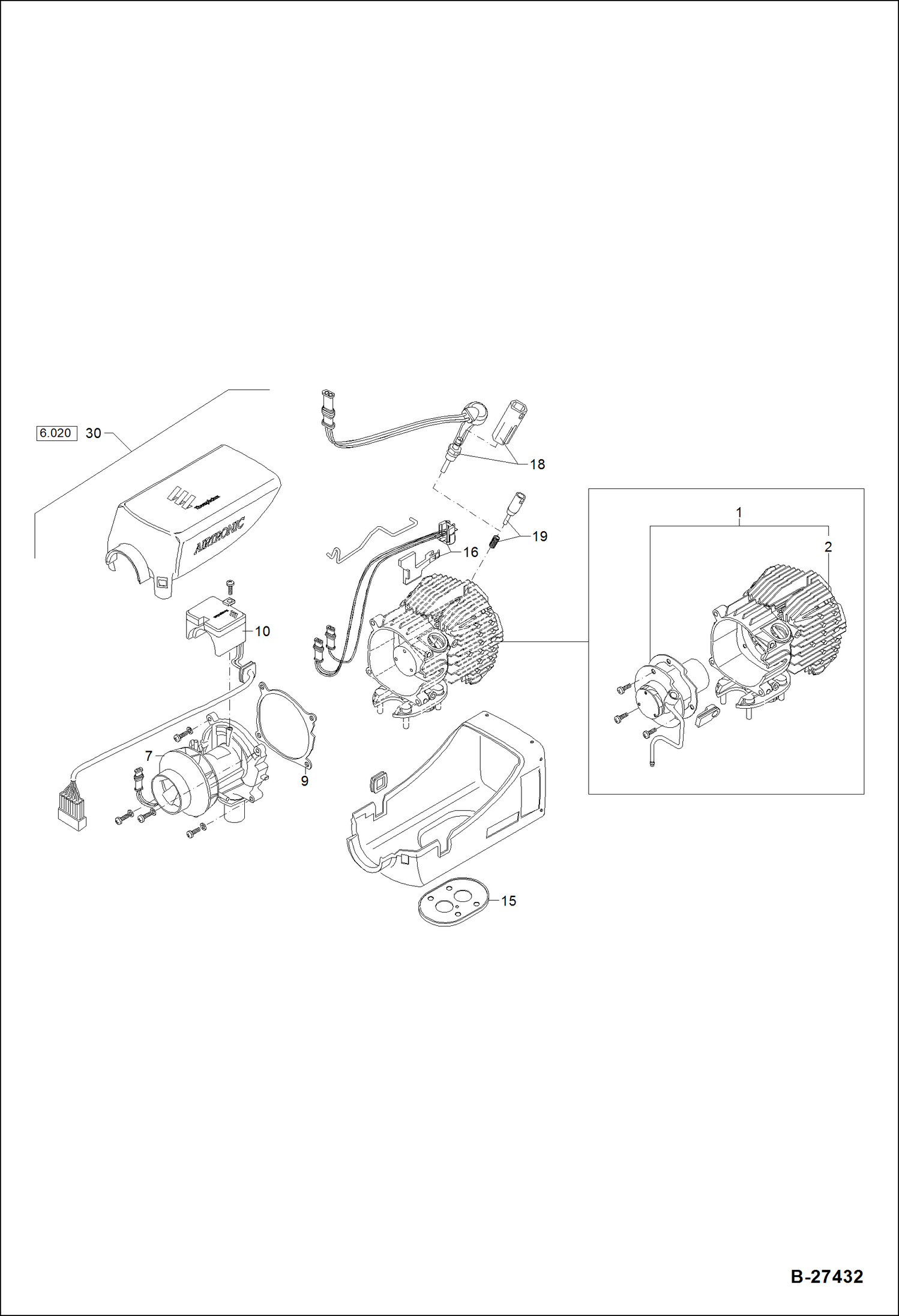 Схема запчастей Bobcat ZX75 - DIESEL OPERATED HEATING - HEATER POWER UNIT