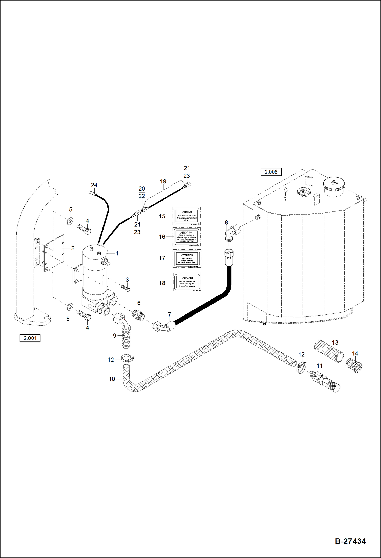 Схема запчастей Bobcat ZX75 - REFILLING PUMP POWER UNIT