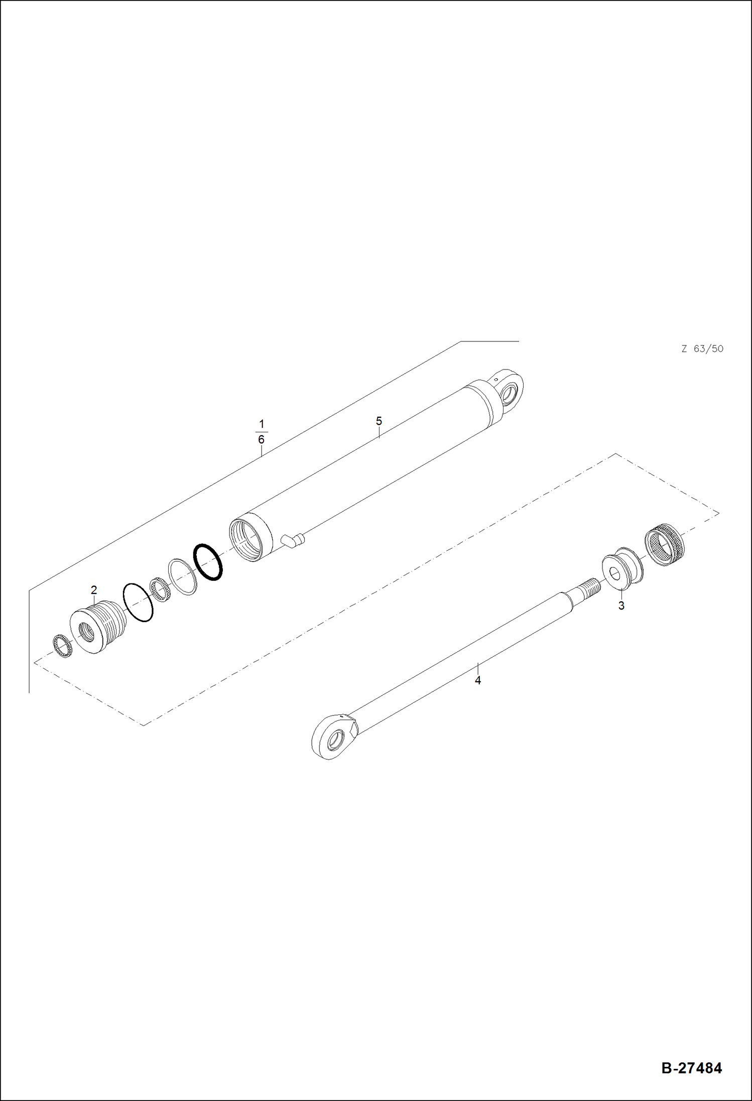 Схема запчастей Bobcat ZX75 - PRONG HYDRAULIC CYLINDER ACCESSORIES & OPTIONS