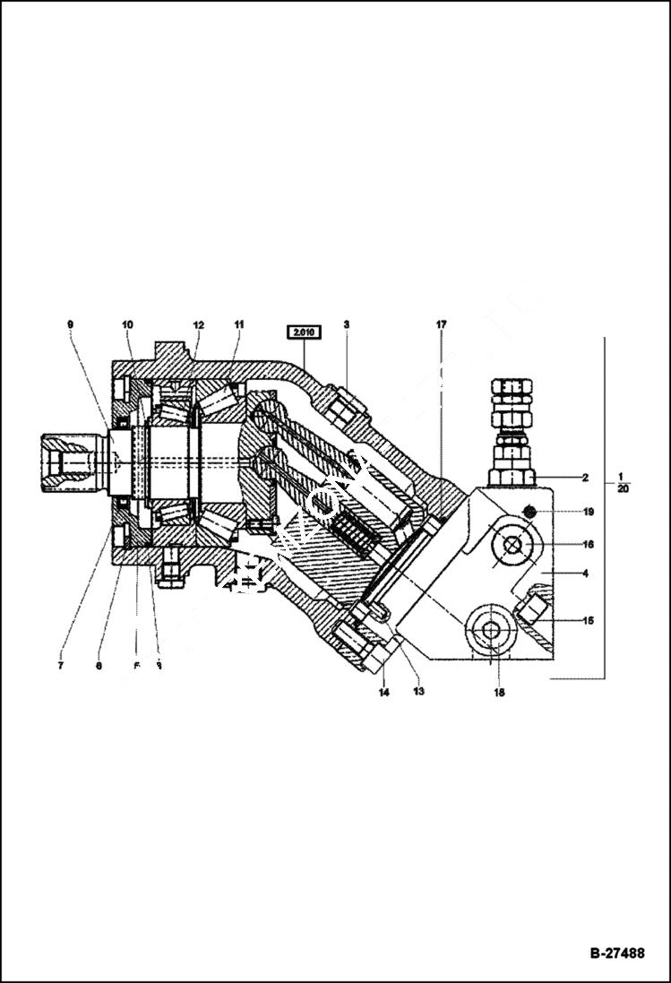 Схема запчастей Bobcat ZX75 - HYDRAULIC MOTOR - ROTARY DRIVE HYDRAULIC SYSTEM