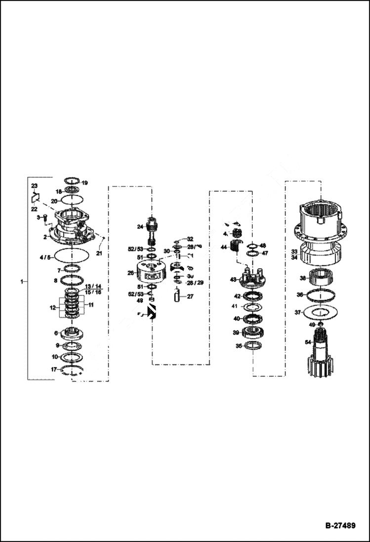 Схема запчастей Bobcat ZX75 - SLEW GEAR HYDRAULIC SYSTEM