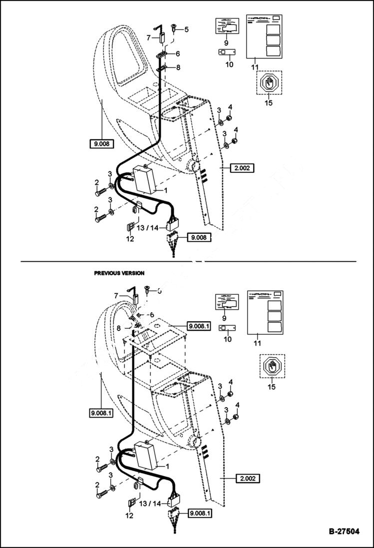 Схема запчастей Bobcat ZX75 - ELECTRIC INSTALLATION - IMMOBILIZER ELECTRICAL SYSTEM